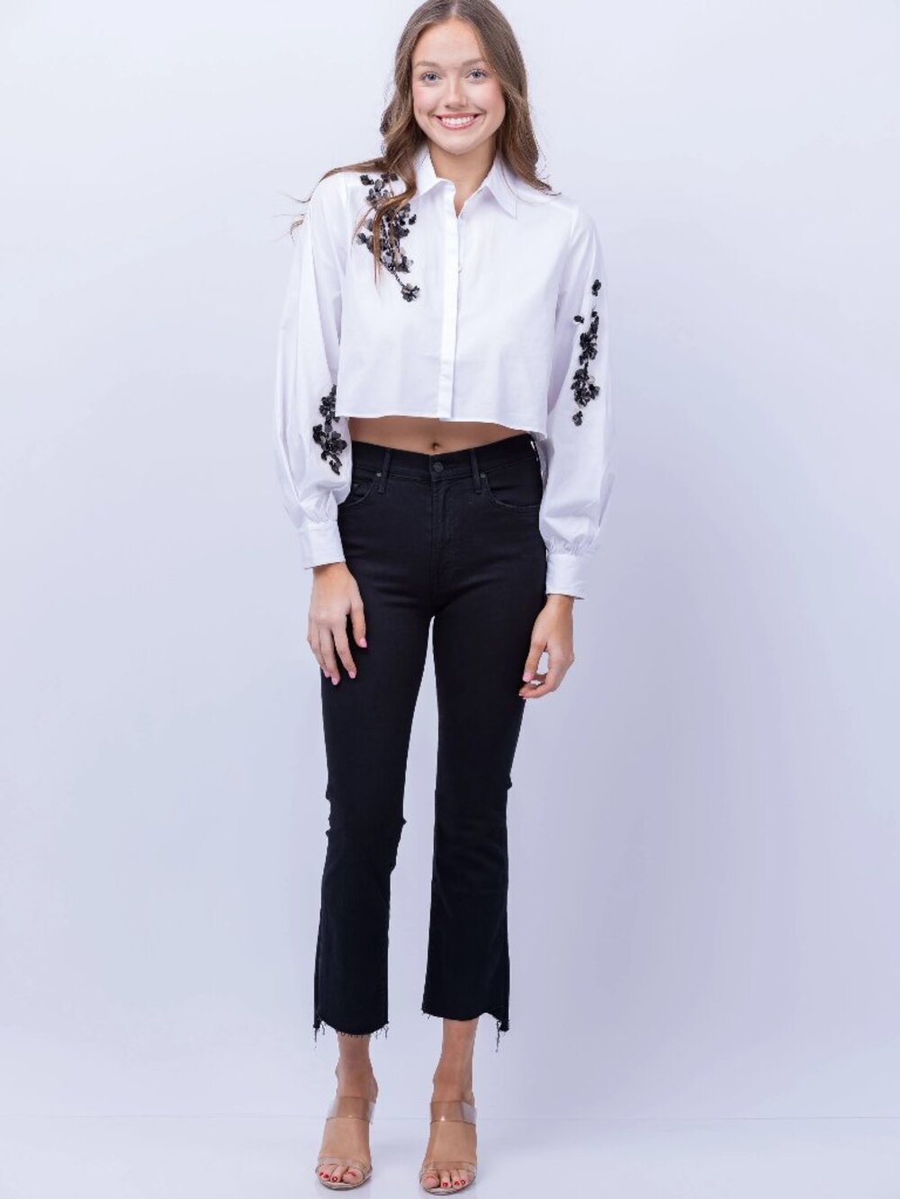 MOTHER Denim The Insider Crop Step Fray Not Guilty Wash Size 25